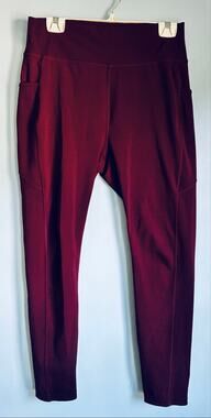 Popfit Leggings Yoga Pants Burgundy XL Activewear